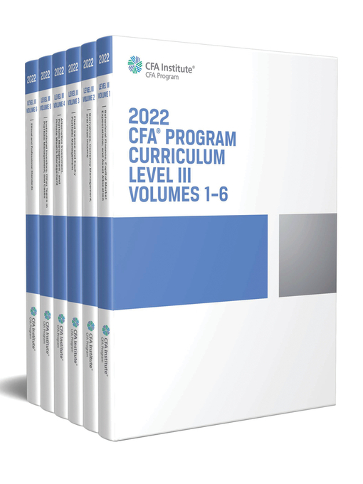 Title details for 2022 CFA Program Curriculum Level III Box Set by CFA Institute - Available